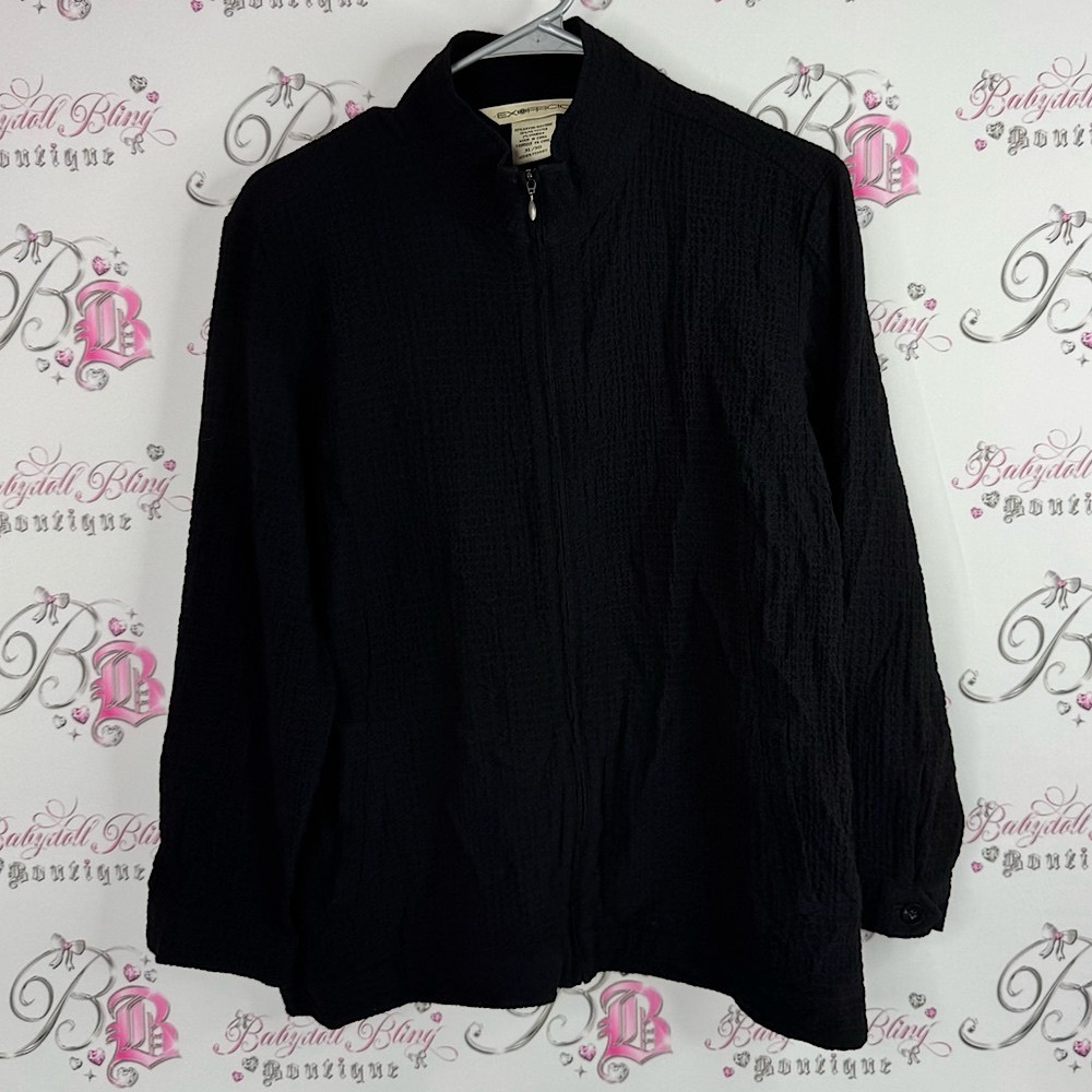 Exofficio zip up coat Women's Black Textured Jacket